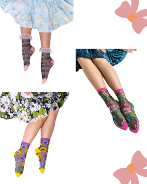 Sock Candy sheer black socks fancy socks for women